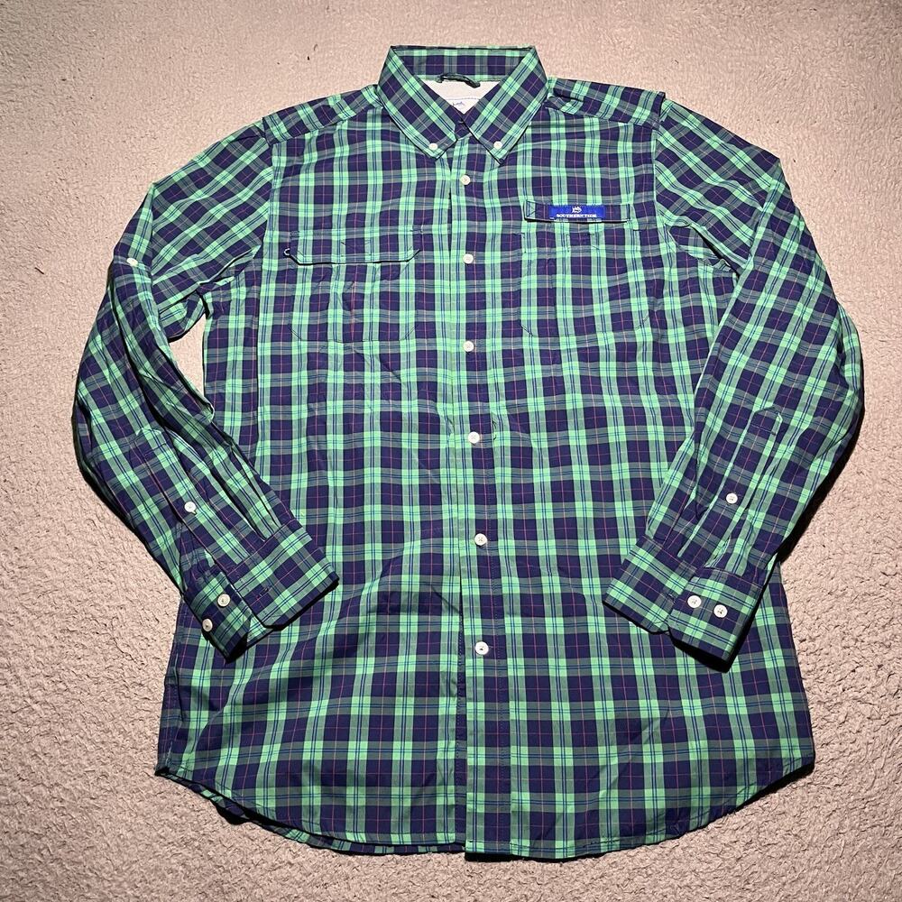 Southern Tide Shirt Mens Small Plaid Vented Fishing Long Sleeve Button Down